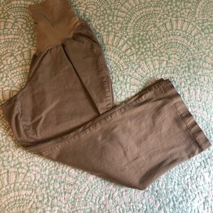 Plus Size Maternity - Wide Leg Khaki Pants